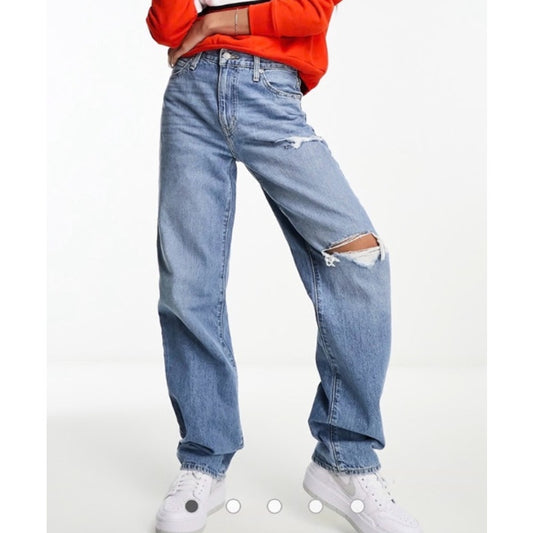 Levi's '94 High Rise Baggy Jeans Mom Jeans Distressed Blue 30