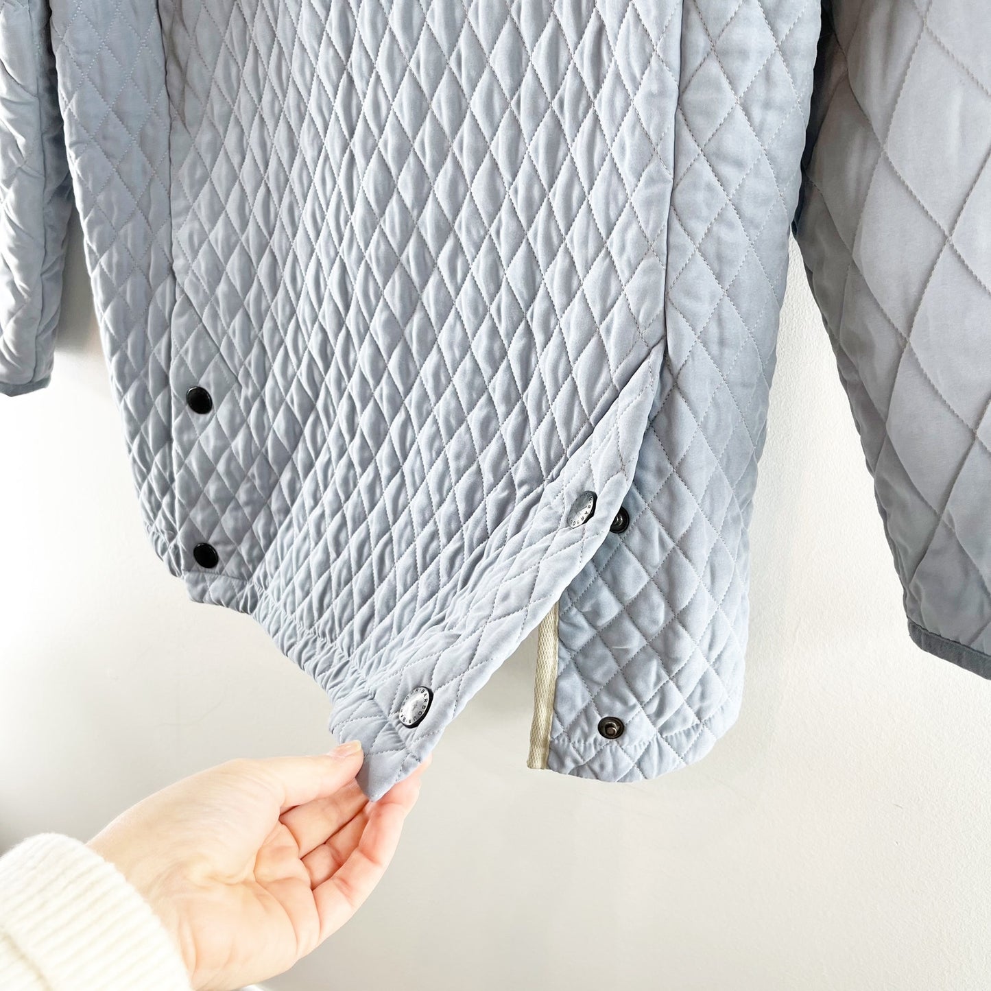 Barbour Lulworth Quilted Long Sleeve Full Zip Jacket Coat Light Blue 8