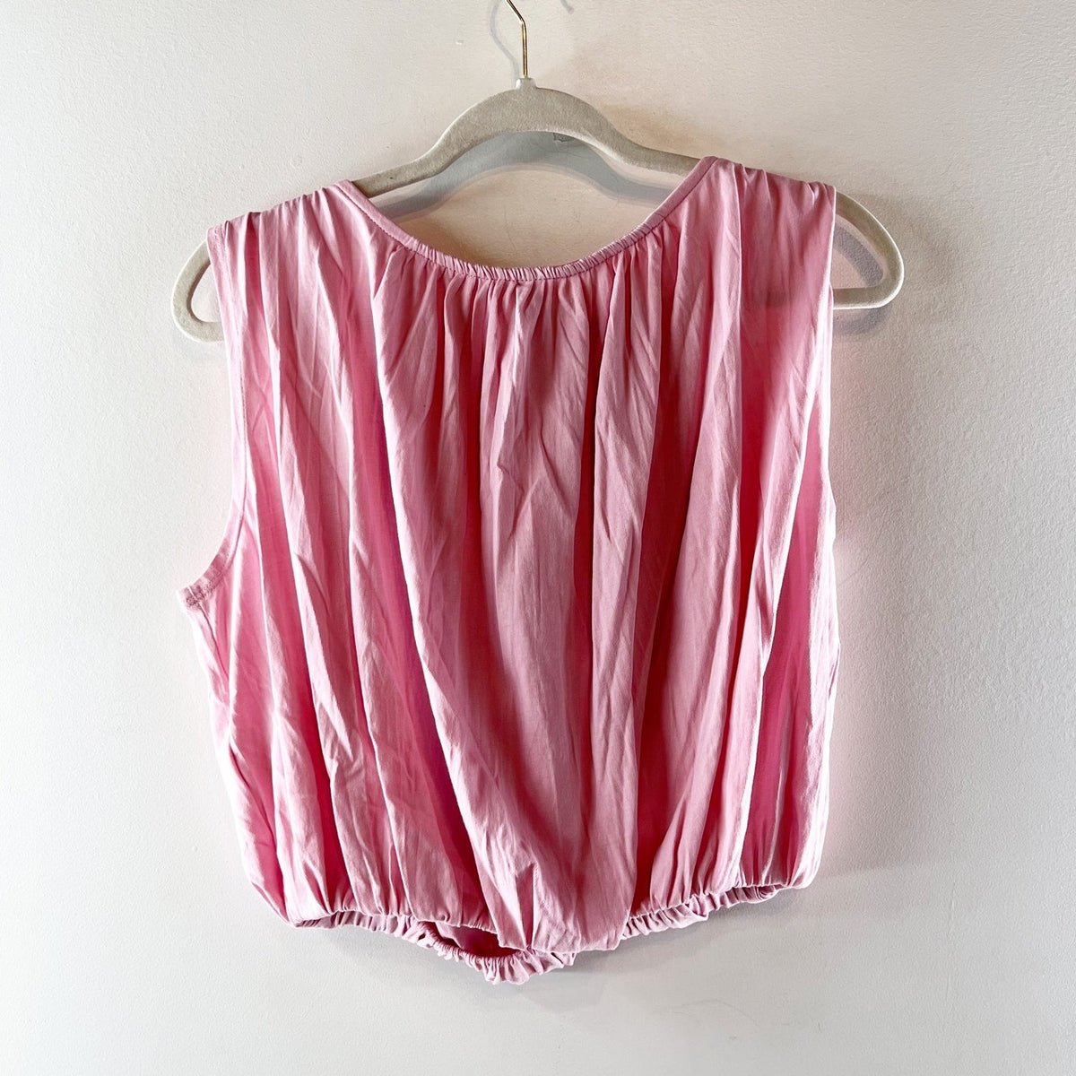 Anthropologie Bubble Hem Sleeveless Muscle Tank Top Pink XS