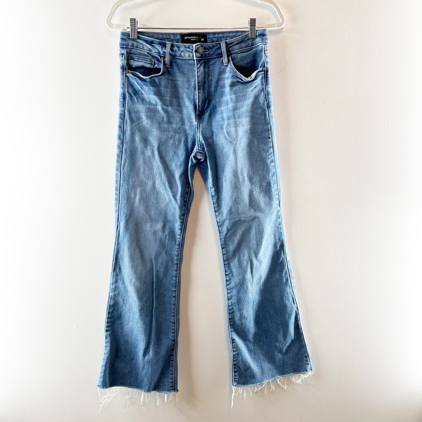 Just Black Denim The Fall High Waisted Denim Flare Jeans Medium Wash Blue 28