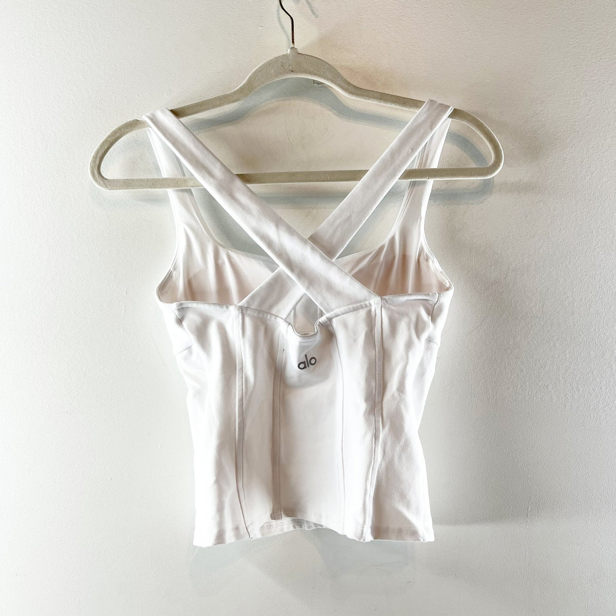 Alo Yoga Sparks Fly Corset Tank Top White Small