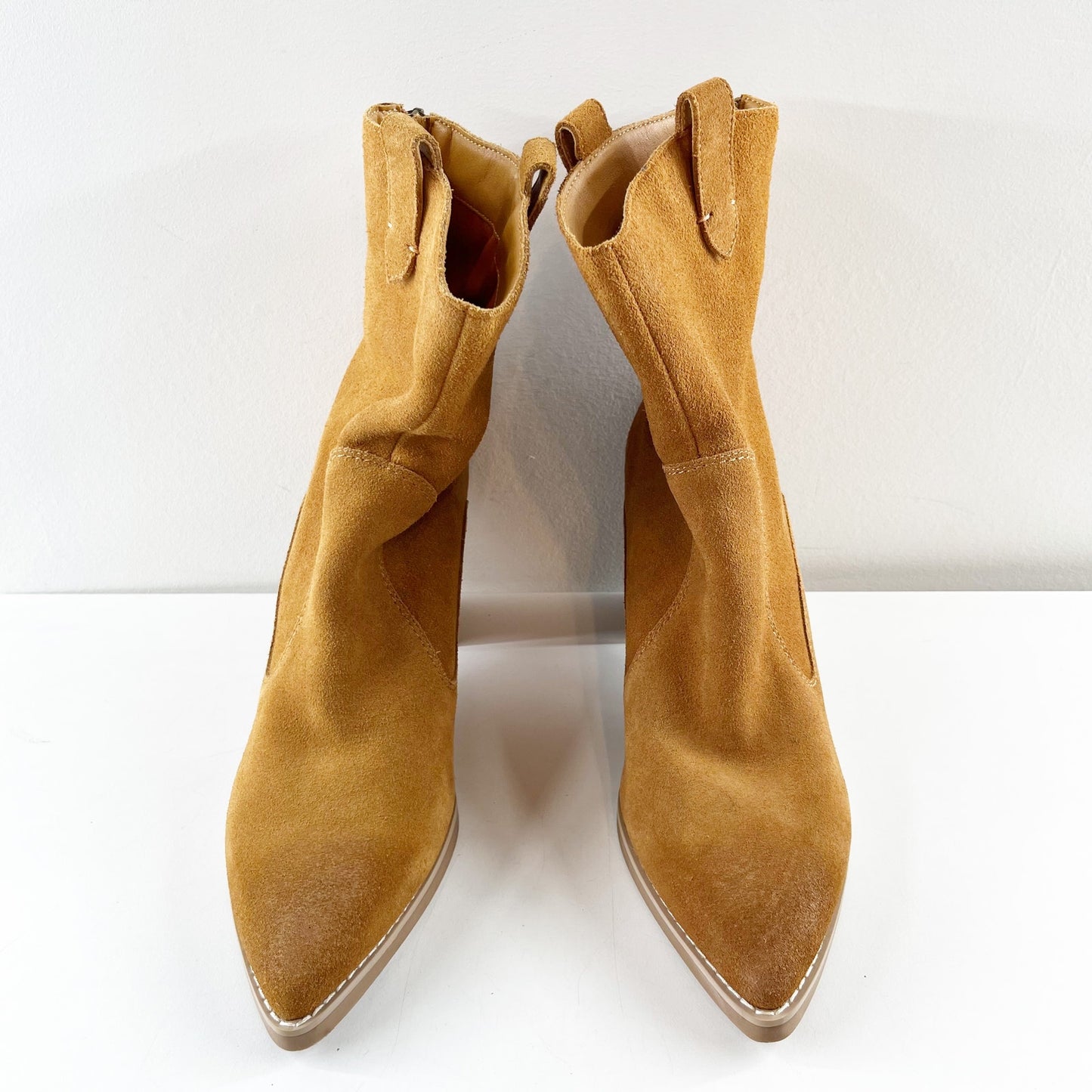 Splendid Evereve Raquel Suede Pull On Mid-Calf Western Boot Booties Toffee 9.5