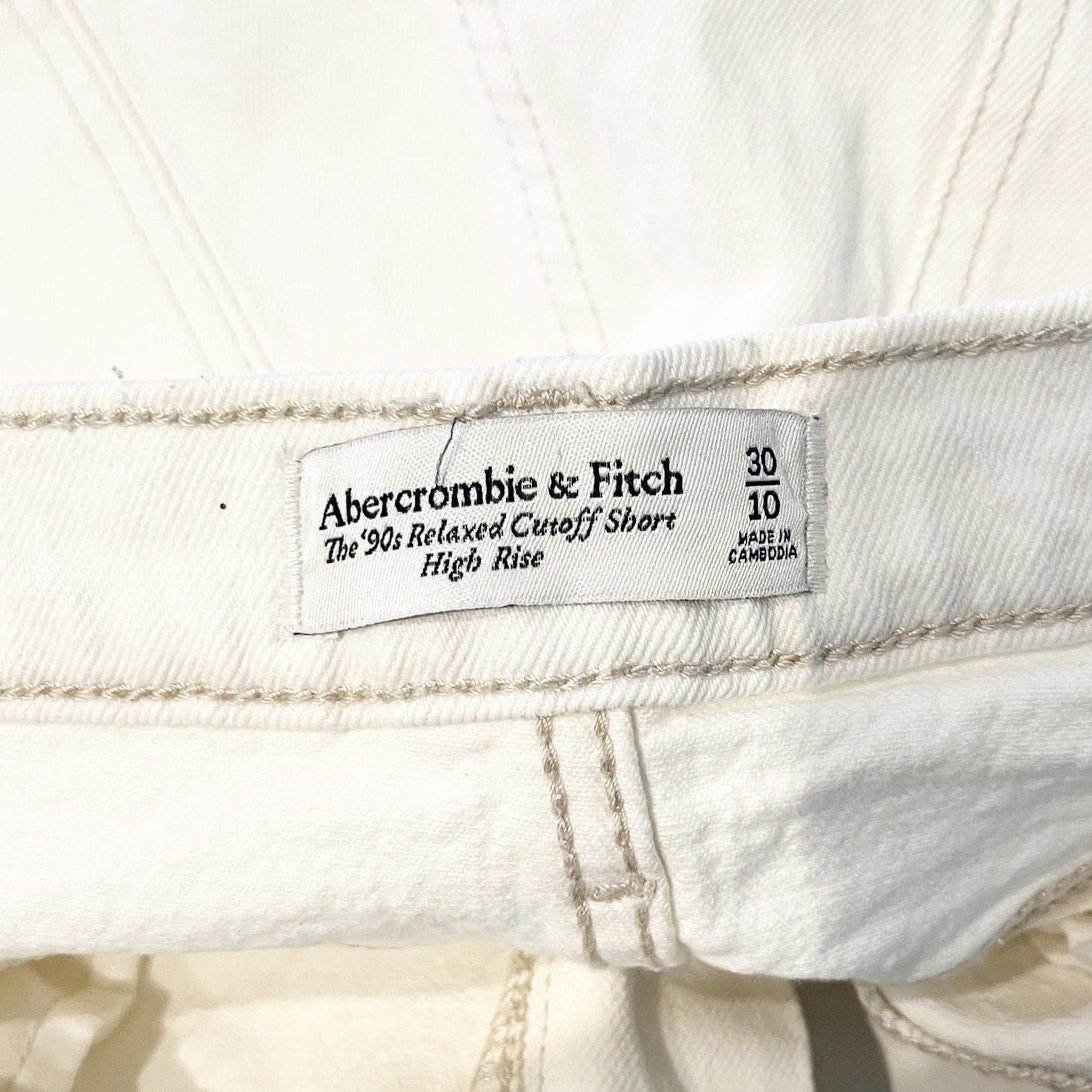 Abercrombie & Fitch The '90s Relaxed High Rise Cutoff Short Cream 30 / 10