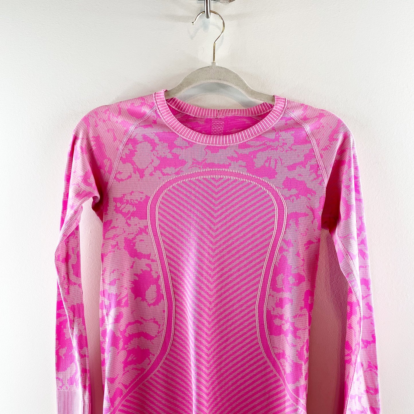 Lululemon Swiftly Tech Long Sleeve Crew Heathered Raspberry Glo Light Pink 6