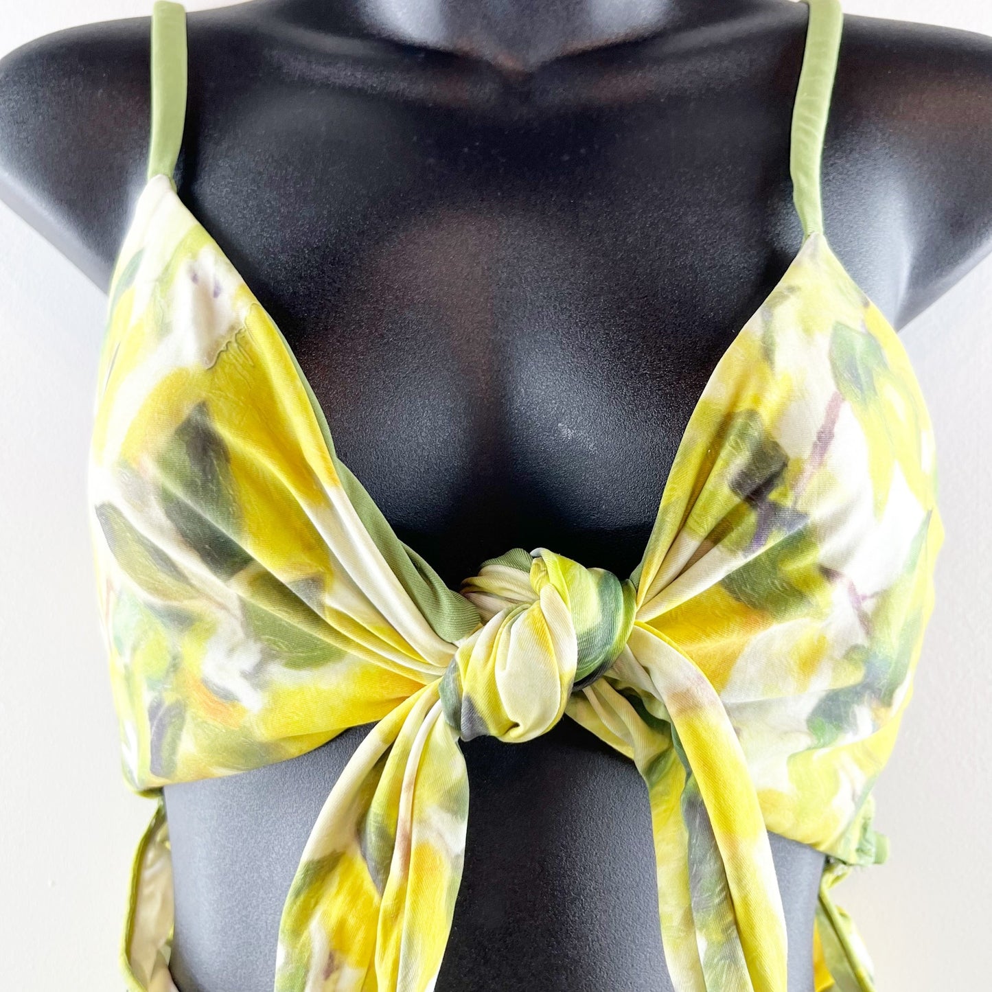 Lemon Print Cutout Strappy Back One Piece Swimsuit Yellow M / L