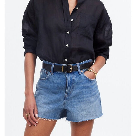 Madewell Relaxed Denim Jean Shorts Kelton Wash Raw Hem Edition Blue 29