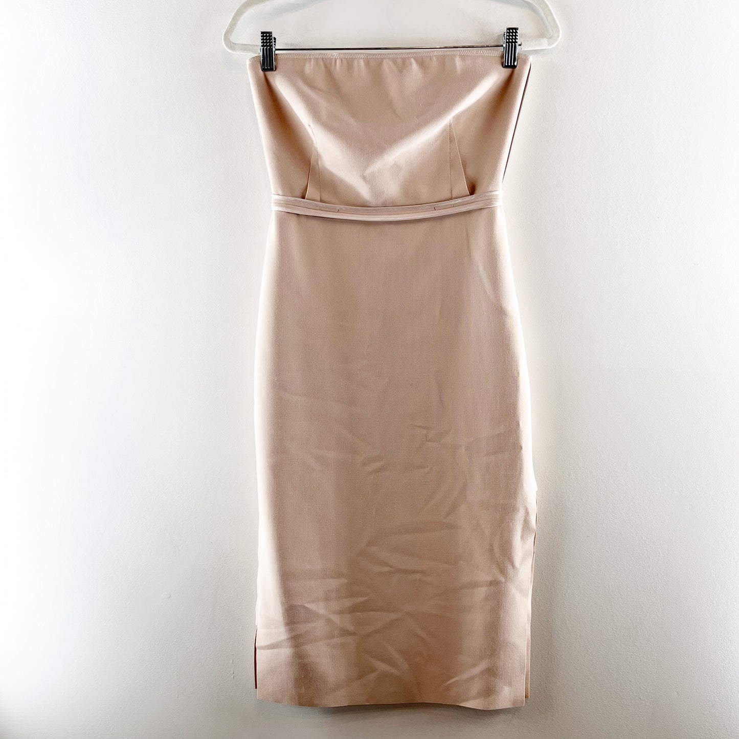 Elizabeth and James Sierra Strapless Pencil Midi Dress Blush Pink 2