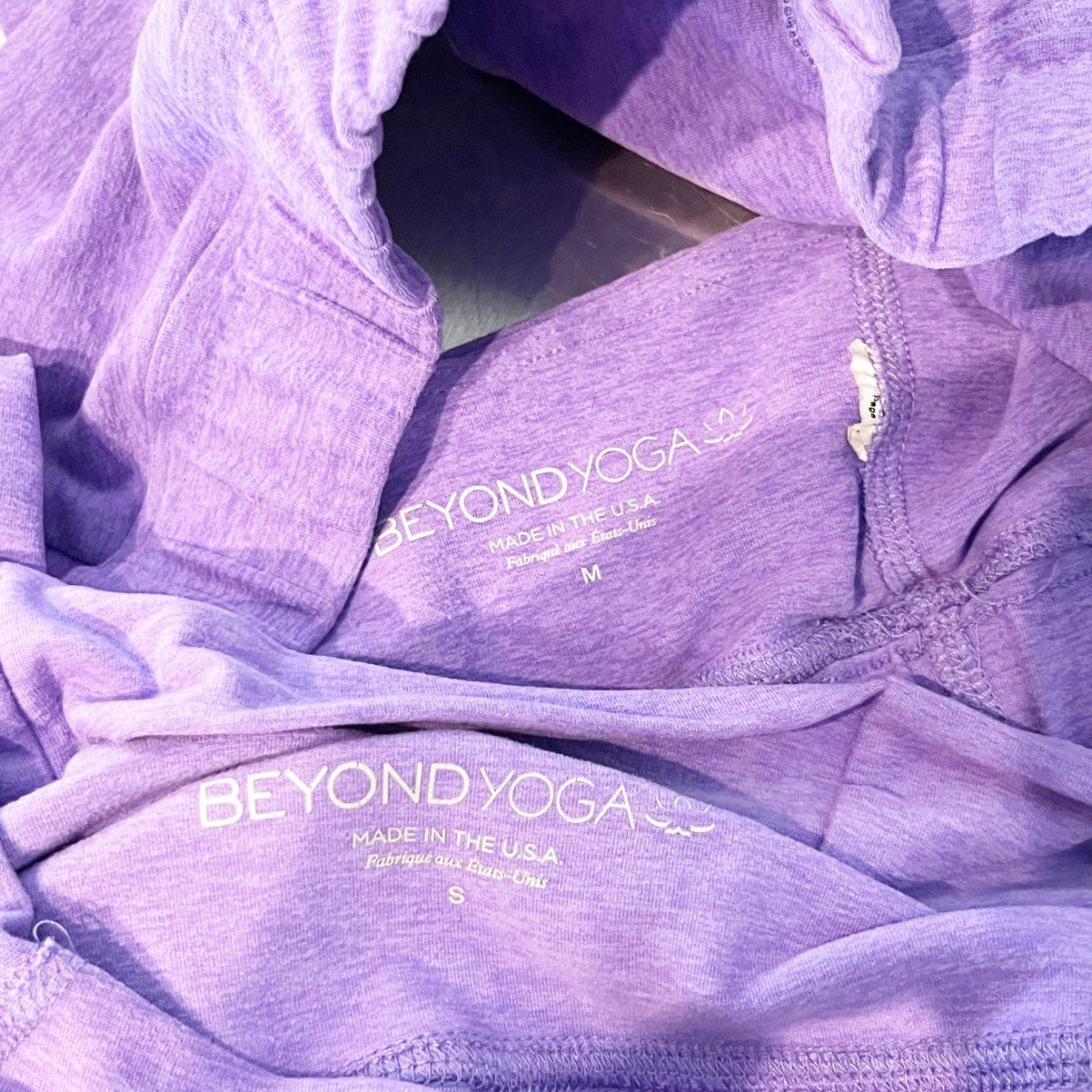 Beyond Yoga Spacedye In A Twist Sports Bra And Leggings Matching Set Purple S/M