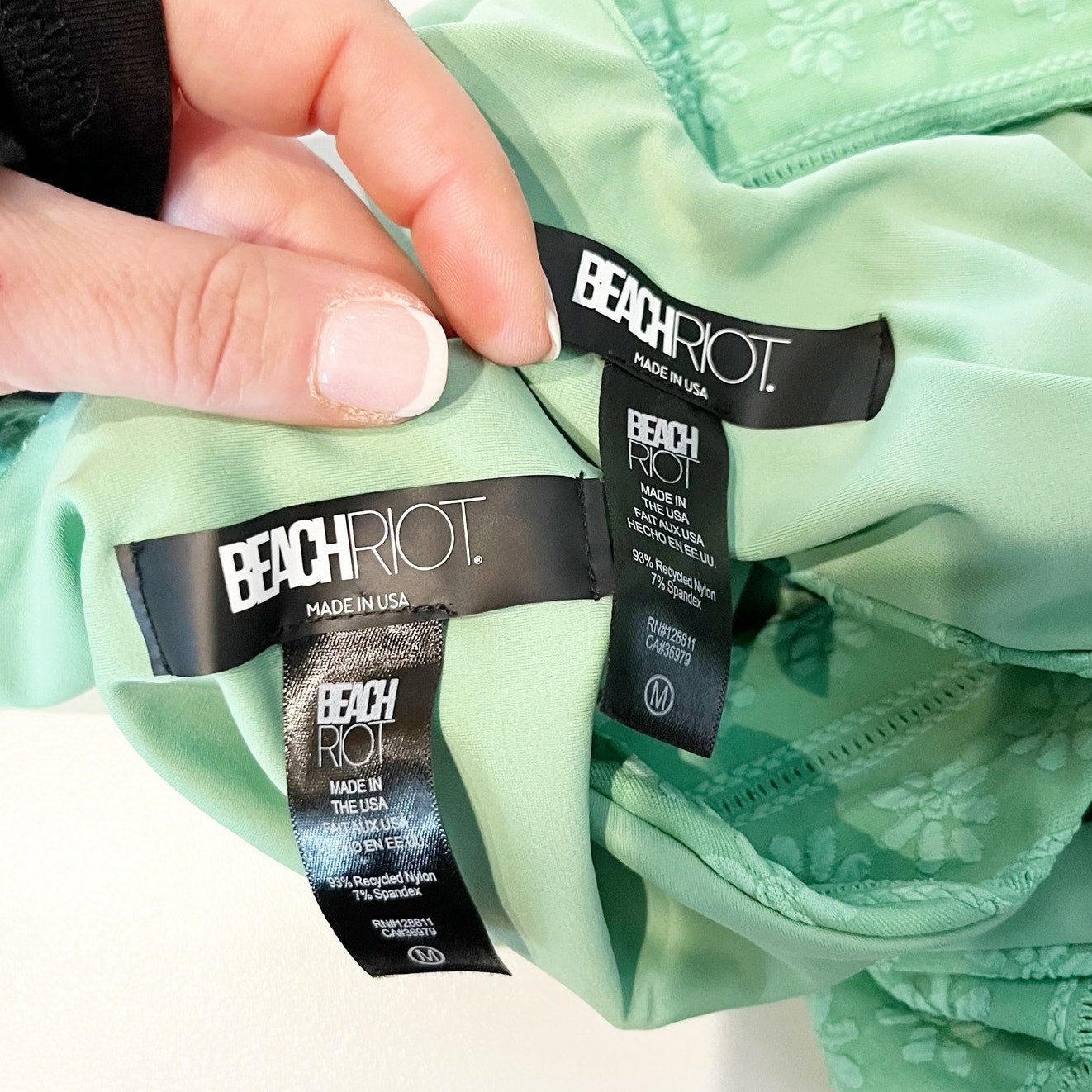 Beach Riot Vanessa Botoms and Dallas Tie Front Top in Sage Bloom Jacquard Green