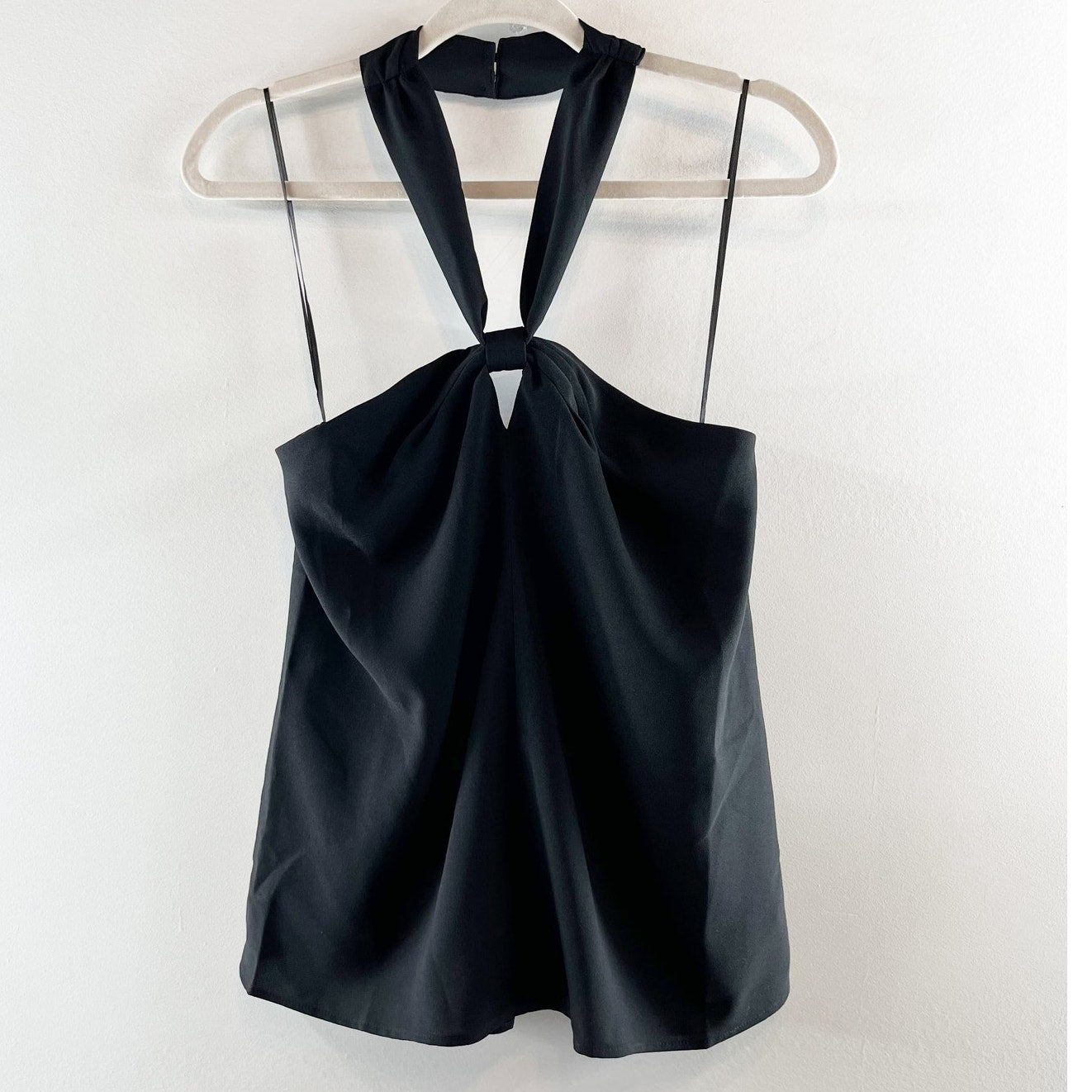 LOFT Keyhole Halter Neck Tank Top Black Medium
