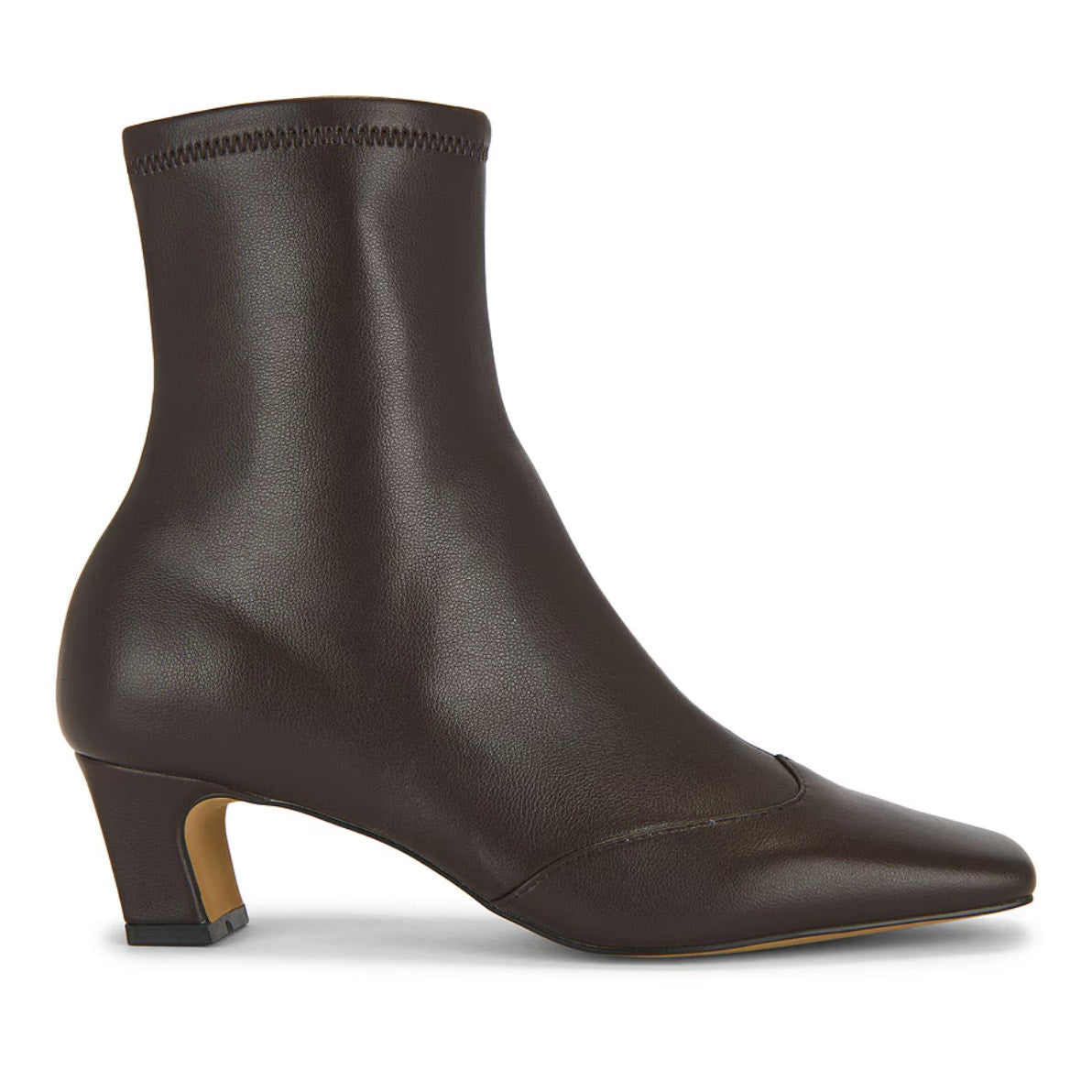 Steve Madden Jeter Sock Ankle Booties Kitten Heel Boots Brown 8