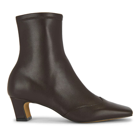 Steve Madden Jeter Sock Ankle Booties Kitten Heel Boots Brown 8