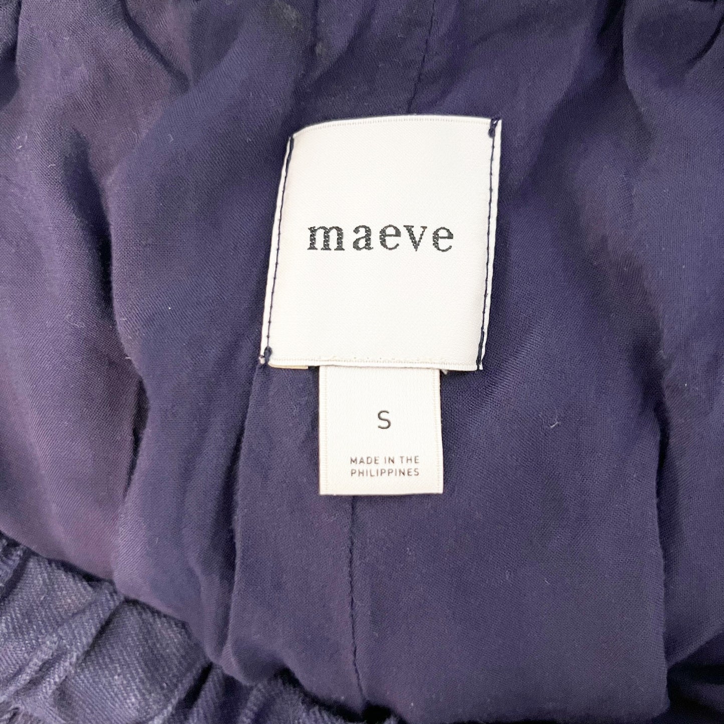 Maeve Anthropologie Linen Blend Cabana Bloomer Bubble Hem Shorts Navy Blue Small