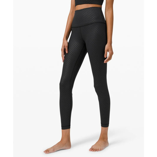 Lululemon Athletica Align Leggings Pants 25" Lattice Work Emboss Black 6
