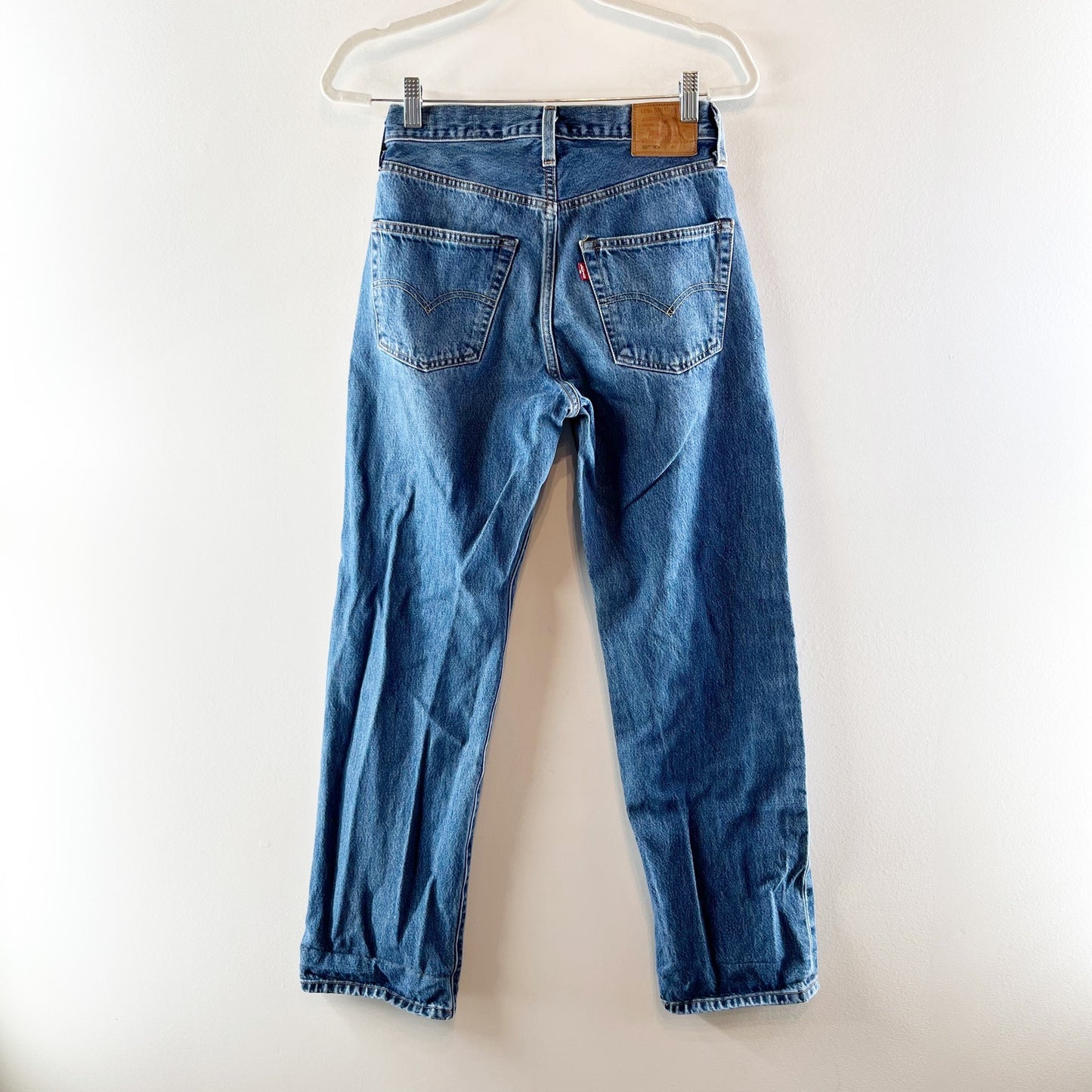 Levi's Original 501 100% Cotton Mid Rise Button Fly Denim Straight Jeans Blue 25