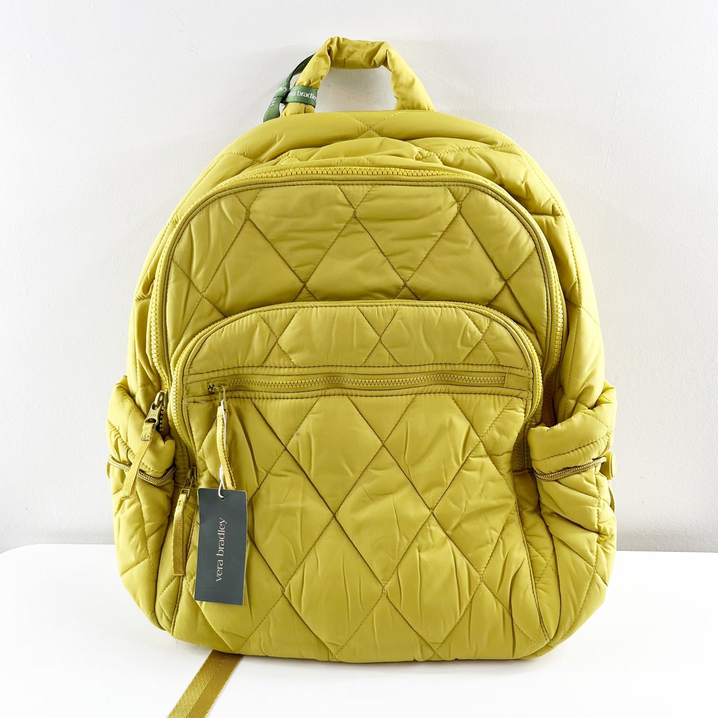 Vera Bradley Bancroft Quilted Backpack Golden Olive Green