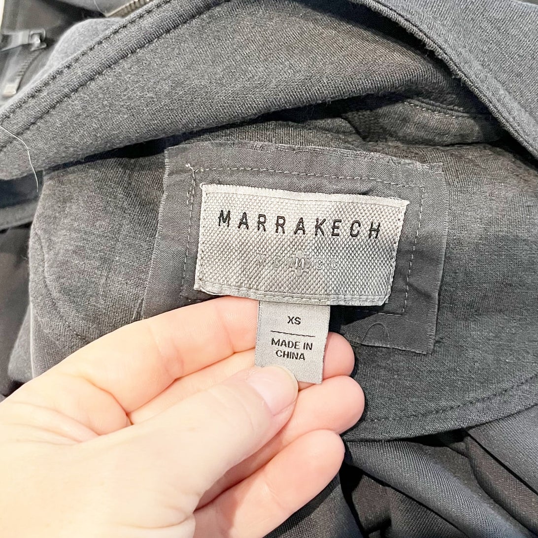 Marrakech Anthropologie Lange Knit Moto Jacket Gray XS