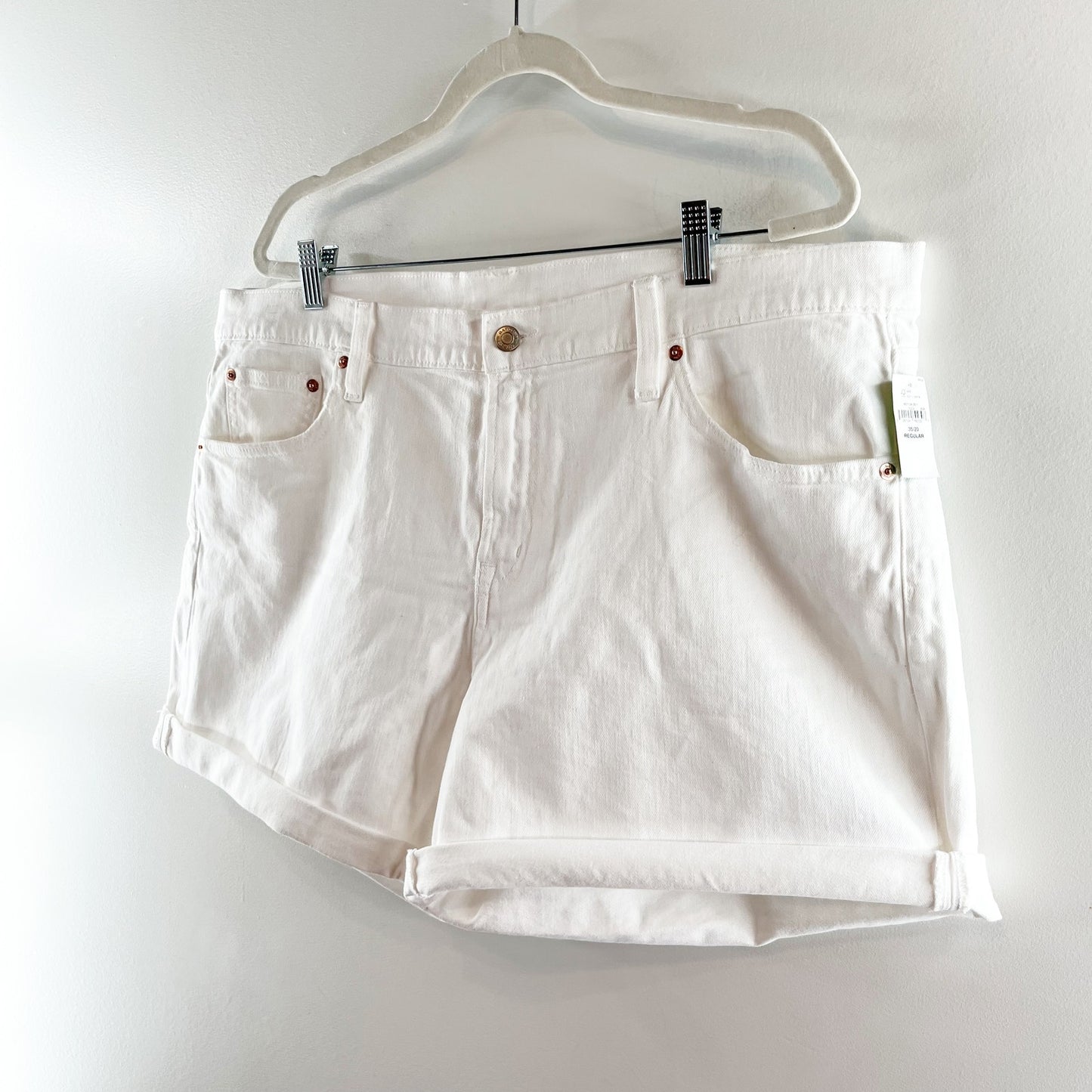 GAP Mid Rise 5" Girlfriend Denim Jean Shorts White 20