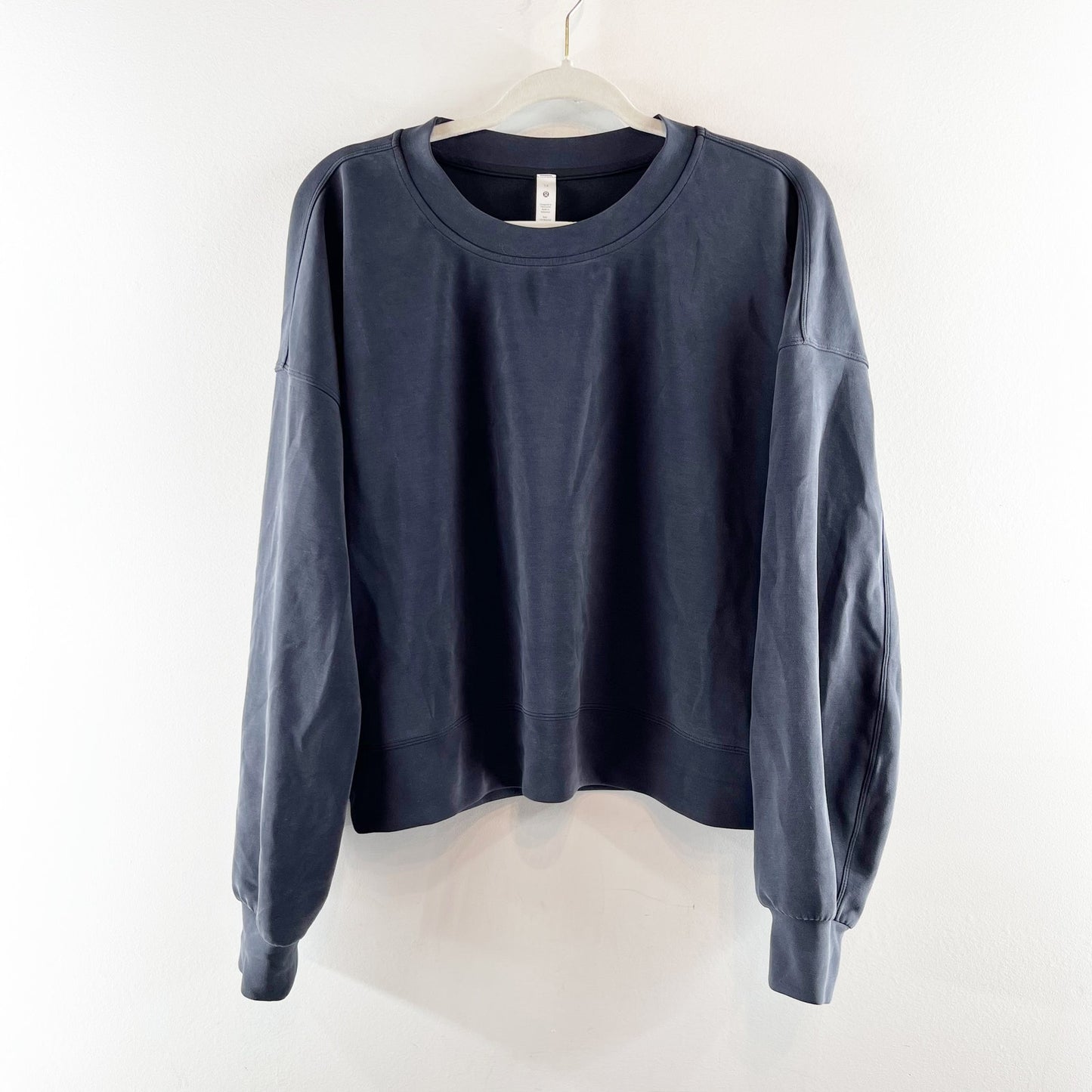 Lululemon Perfectly Oversized Cropped Crew Sweatshirt Softstreme Mineral Blue 12