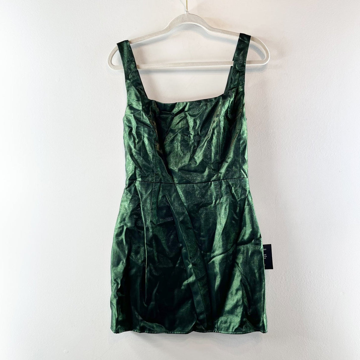 Lulus Gorgeous Aesthetic Emerald Green Taffeta Satin Mini Dress Medium