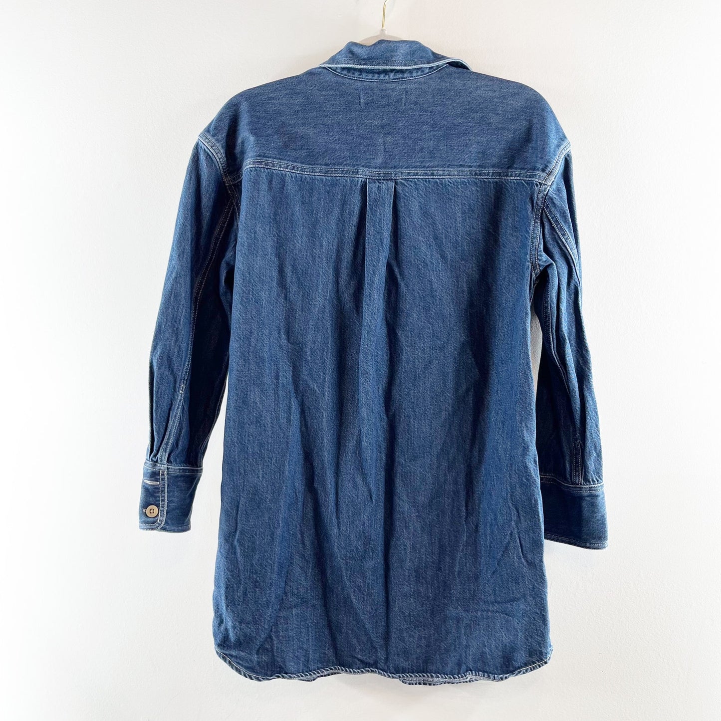 Madewell Denim Long Sleeve Mini Shirtdress Blue Small