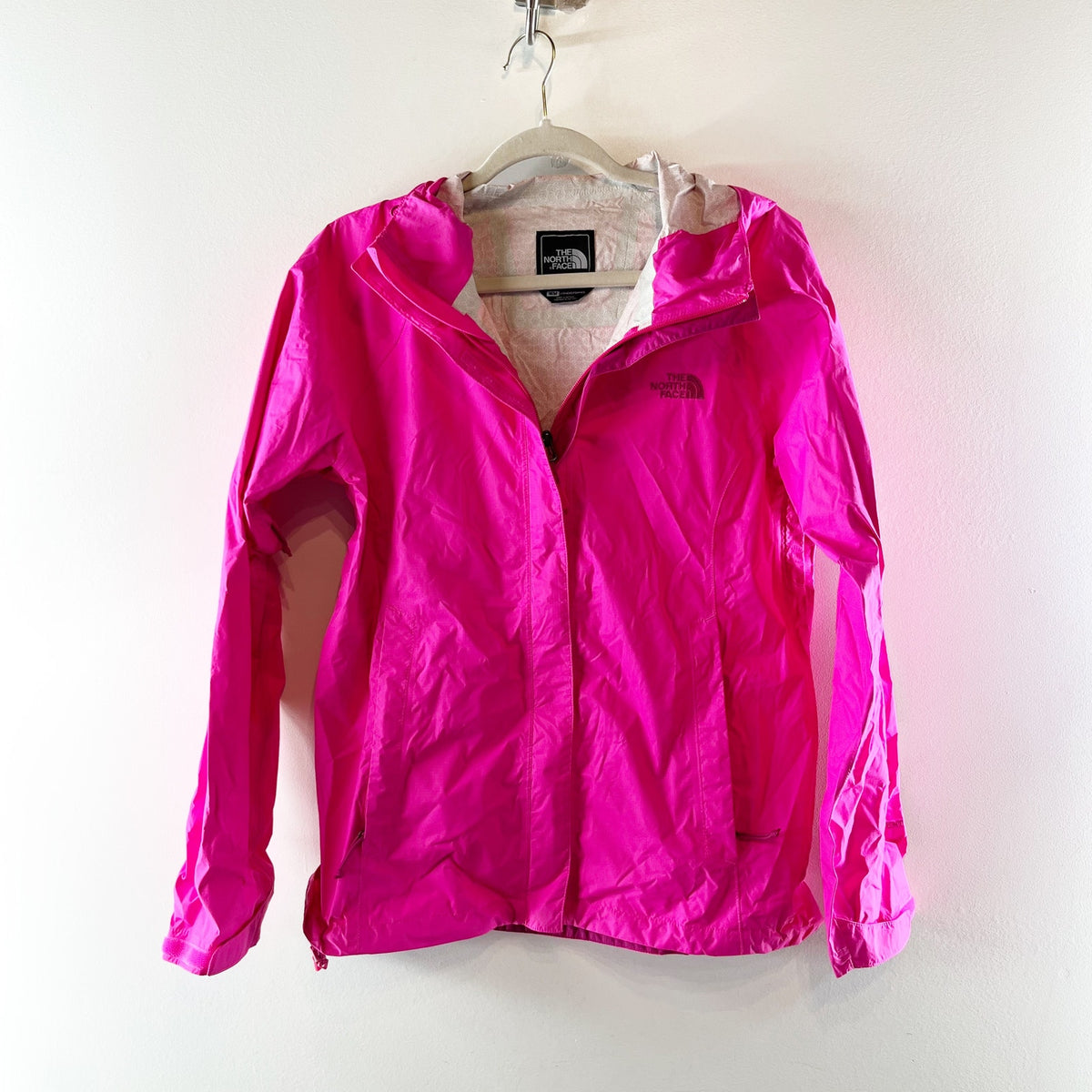 The North Face Hyvent Full Zip Long Sleeve Rain Jacket Pink Medium