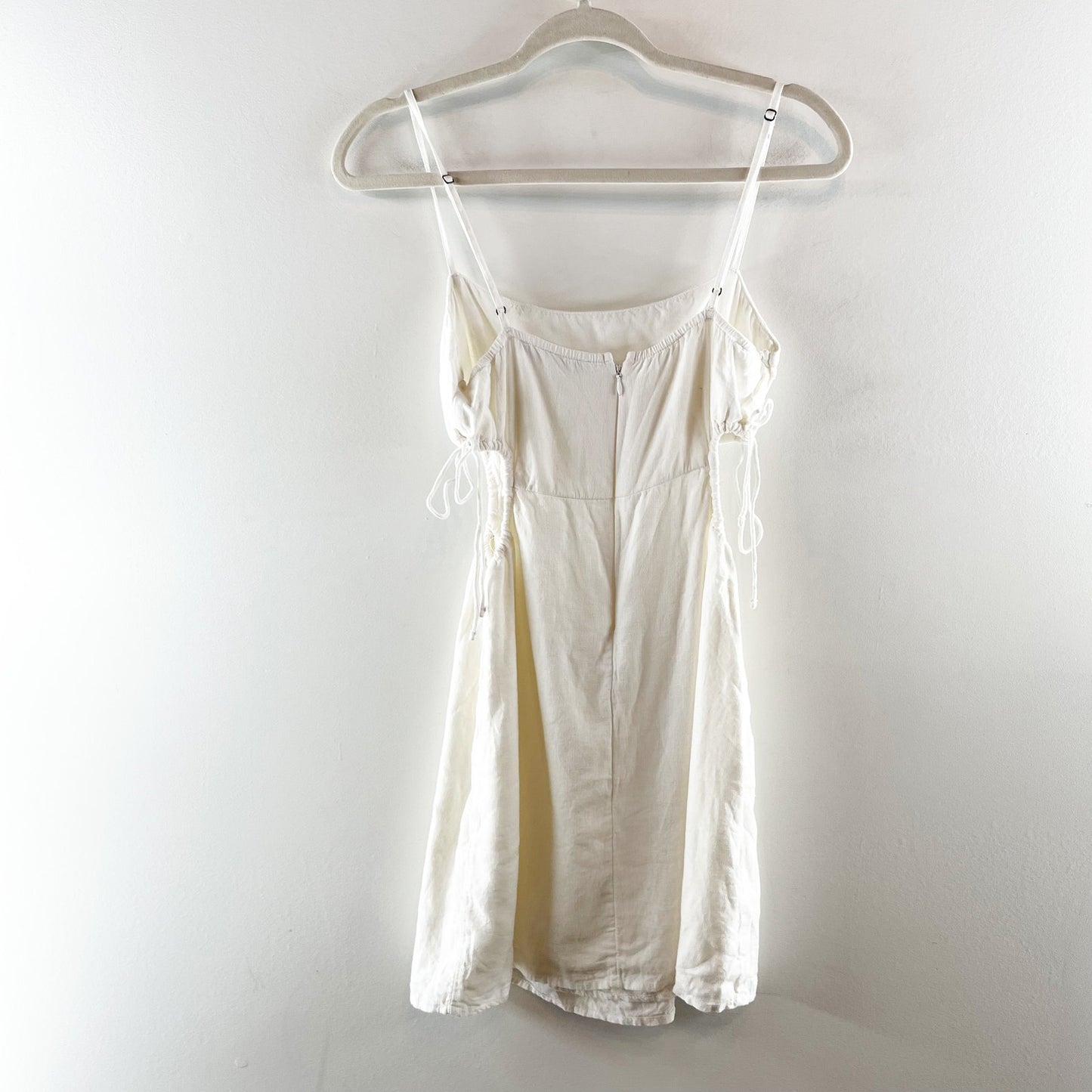 Abercrombie & Fitch Side Cutout Linen Blend Mini Dress White Small