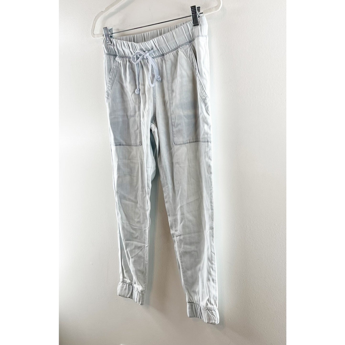 Cloth & Stone High Rise Lightweight Chambray Jogger Pants Blue XS