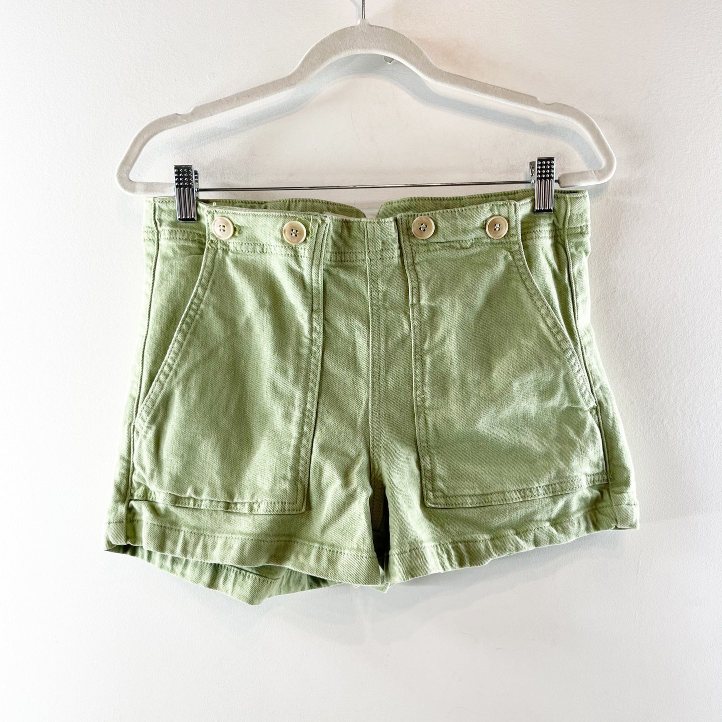 Pilcro by Anthropologie The Kit High-Rise Utility Shorts Moss Green 30