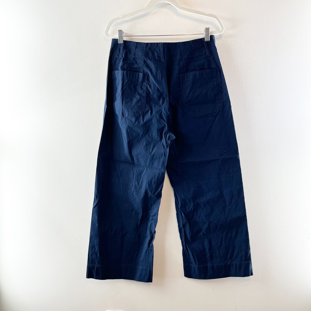 Maeve Anthropologie Colette High Rise Cropped Wide Leg Pants Navy Blue 31 / 12