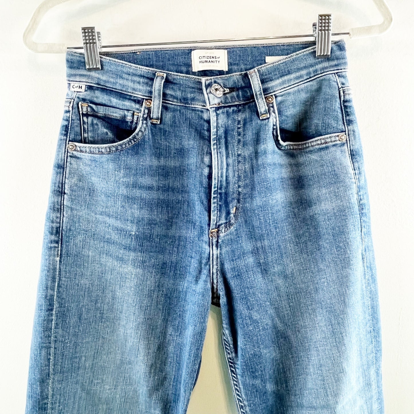 Citizens of Humanity High Rise Isola Cropped Boot Cut Jeans Blue 25
