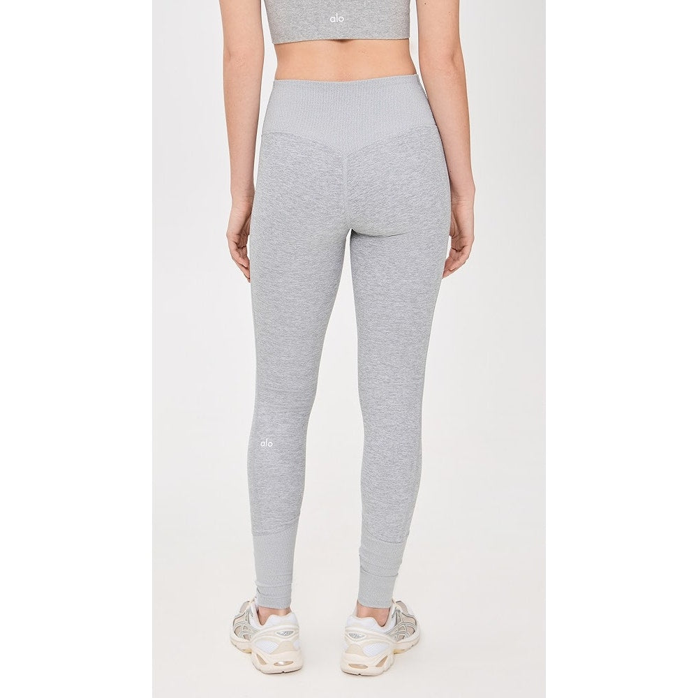 Alo Yoga High Waisted Alosoft Lounge Leggings Pants Athletic Heather Grey XS