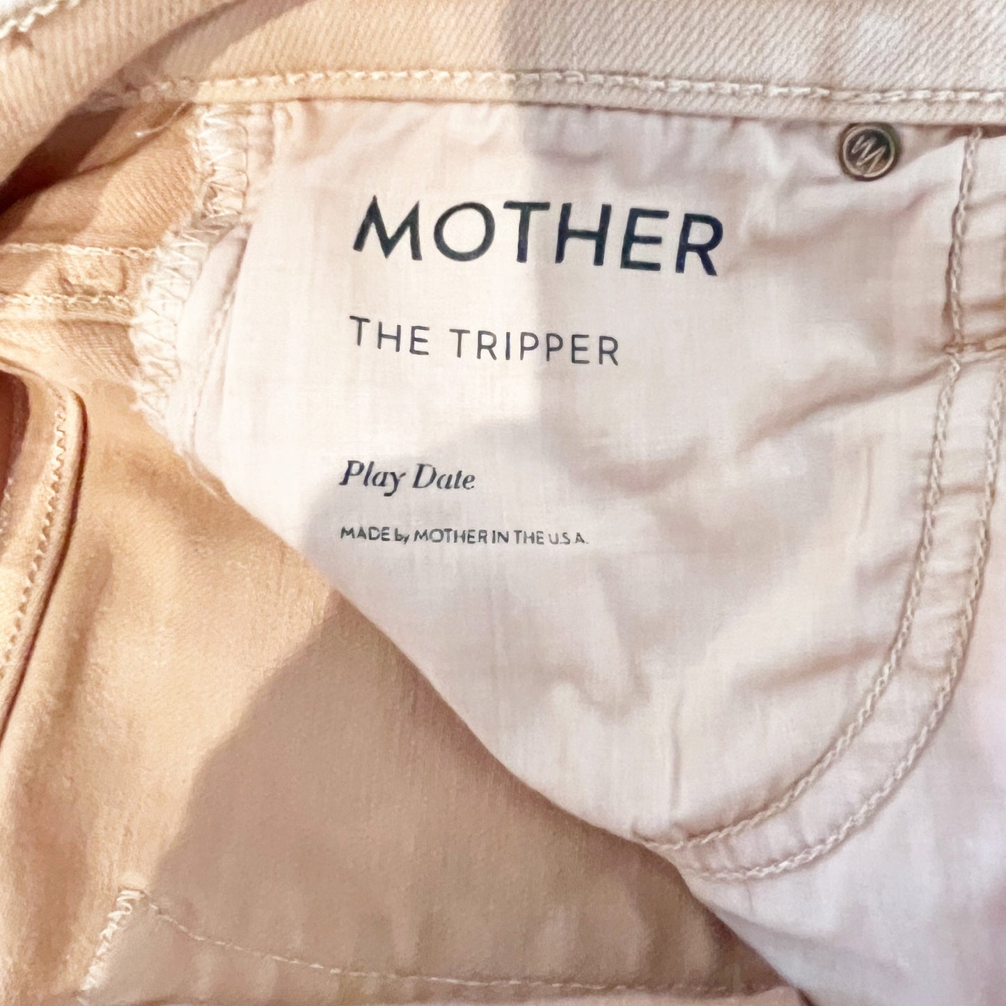Mother The Tripper High Rise Ankle Straight Fray Hem Jeans Play Date Toasted Nut