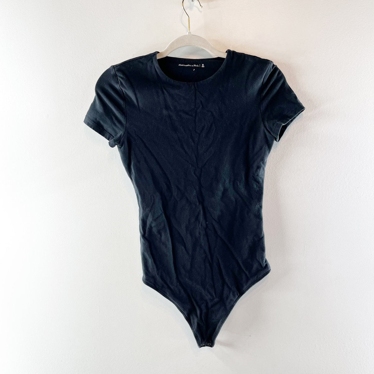 Abercrombie Crewneck Short Sleeve Bodysuit Black Medium