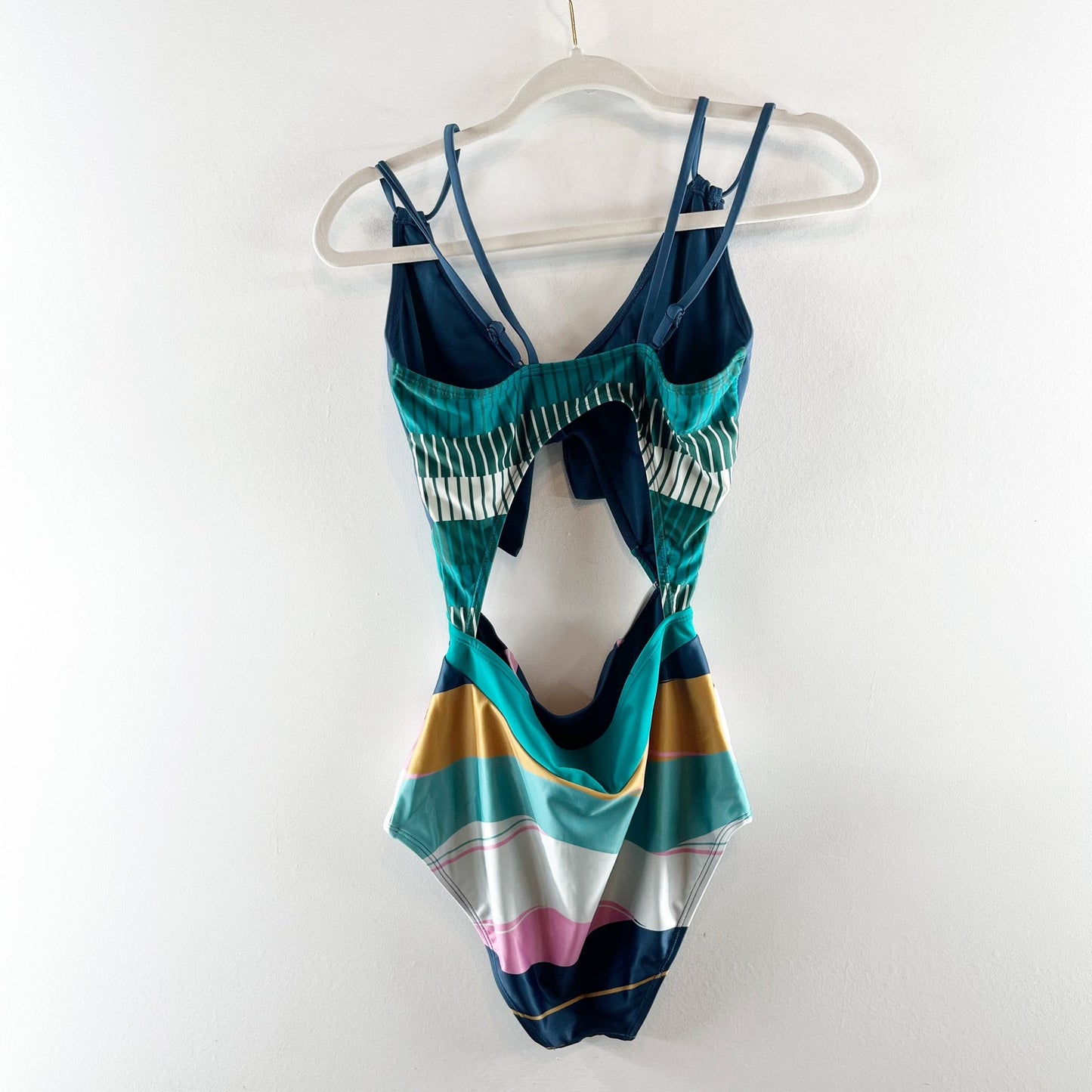 Nani Swimwear High Tide Cutout One Piece Monokini Swimsuit Blue Medium