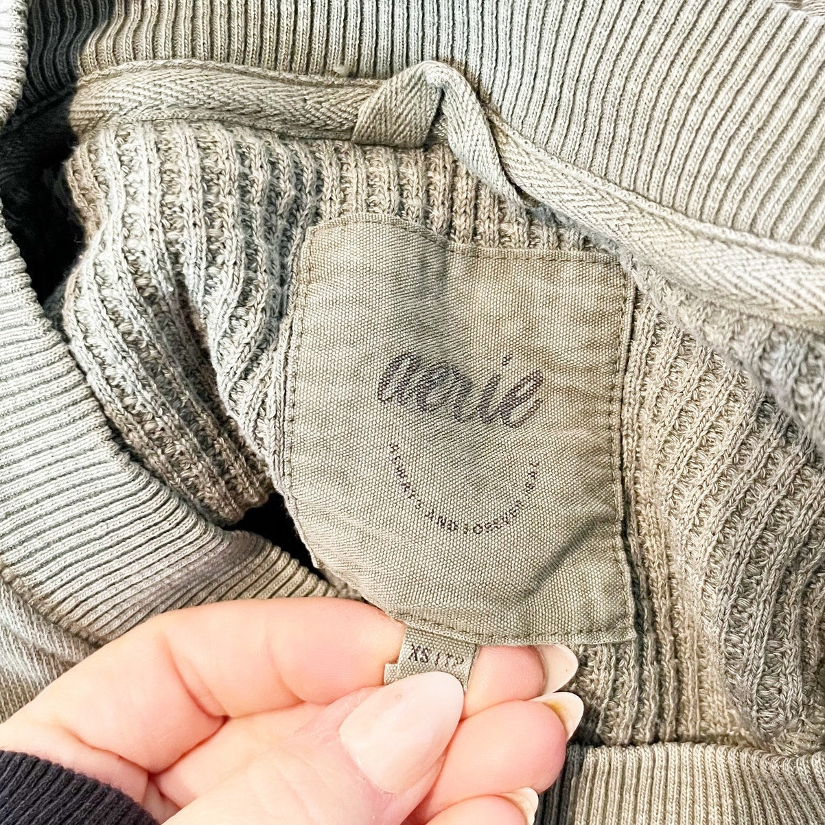 Aerie Getaway Long Sleeve Oversized Sweatshirt Olive Green XS