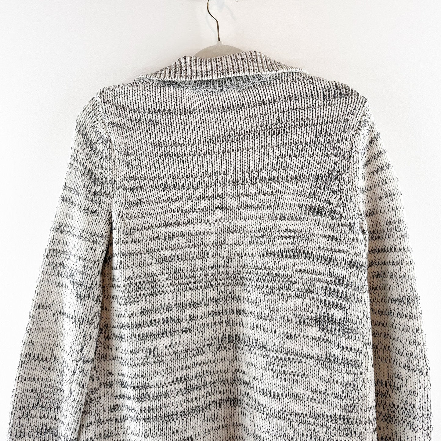 GAP Marled Knit Long Sleeve Open Cardigan Sweater Gray Medium