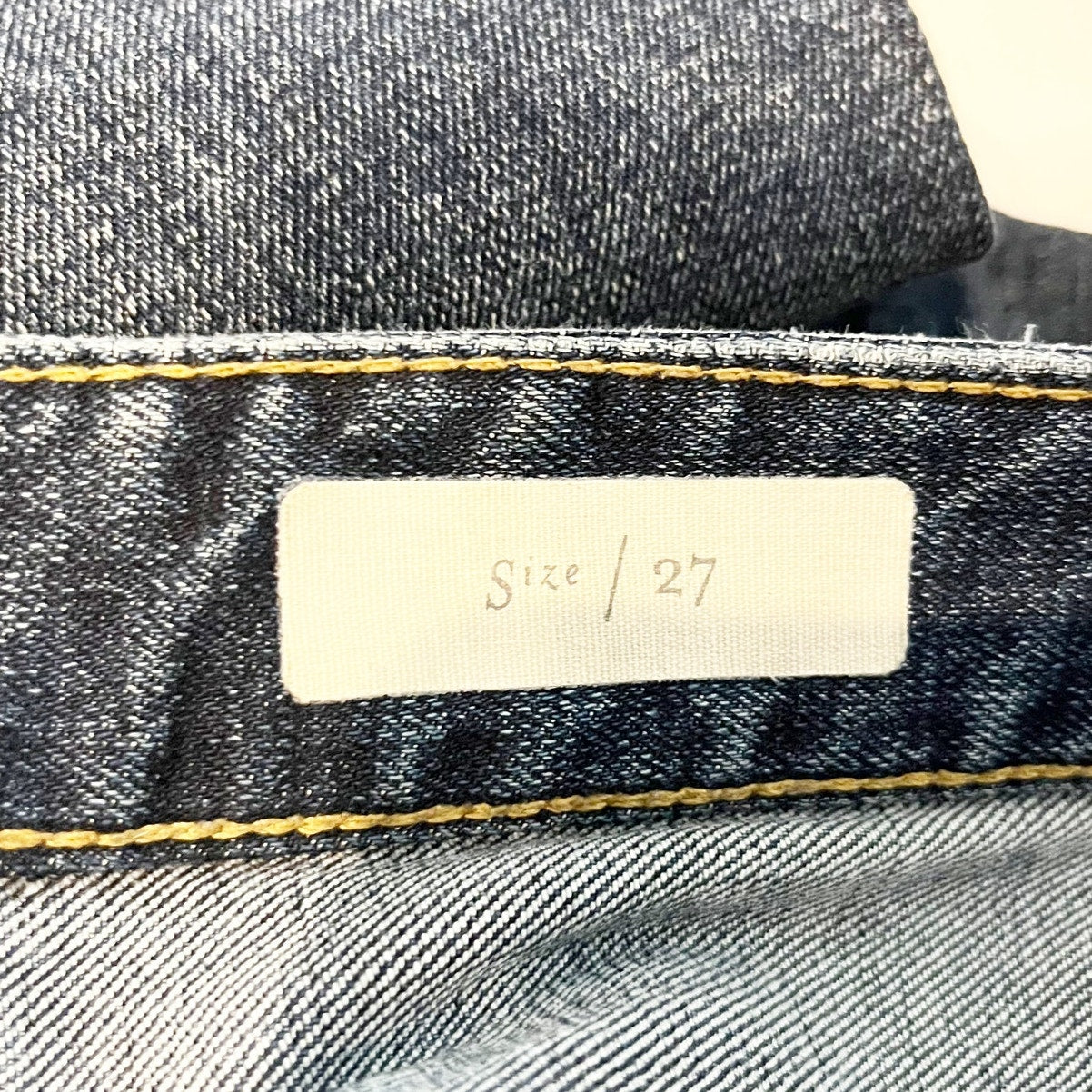 Pilcro and The Letterpress Two Tone Mid Rise Flare Raw Hem Jeans Blue 27