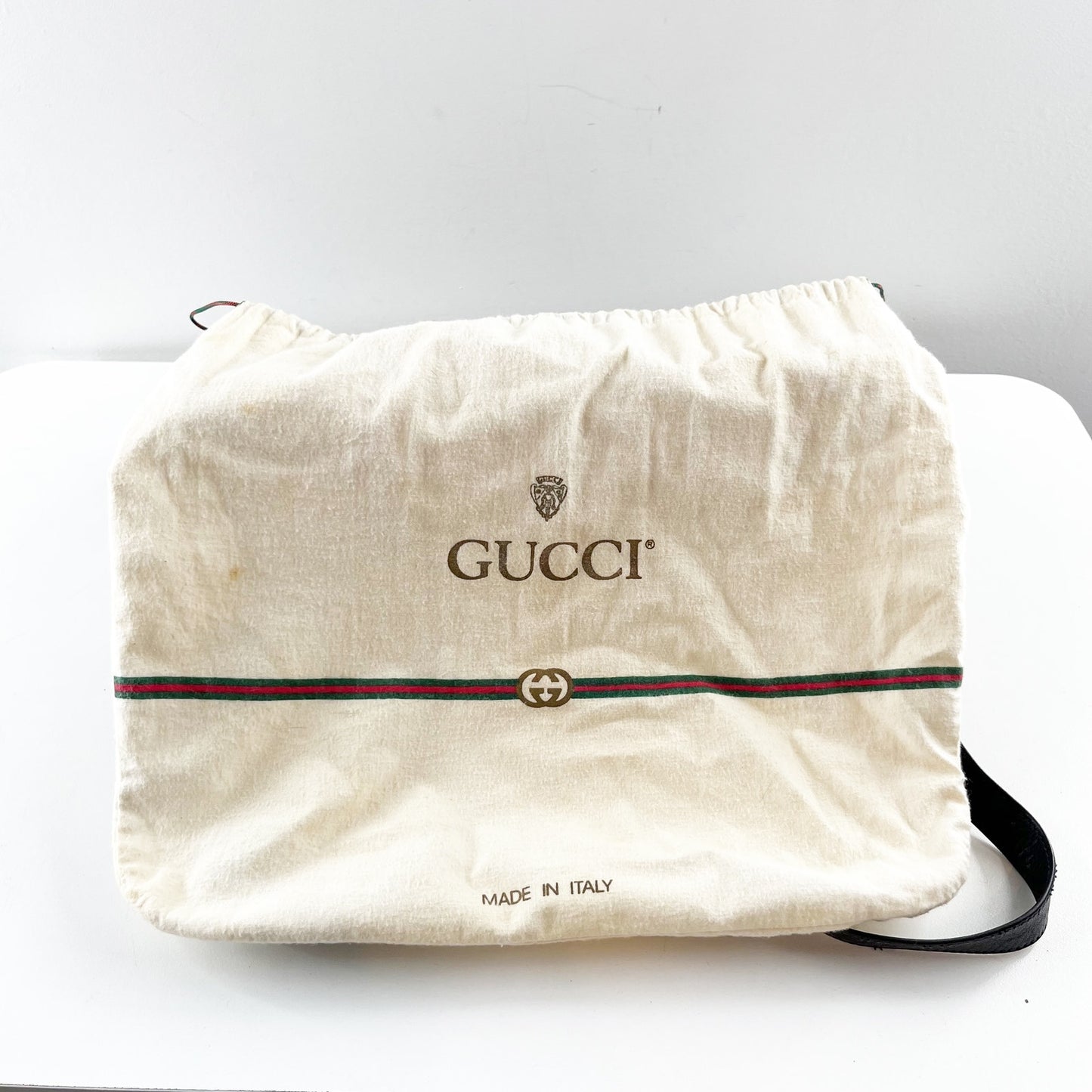 Gucci Ophidia Vintage Canvas Micro GG Monogram Messenger Bag Satchel Gray Black