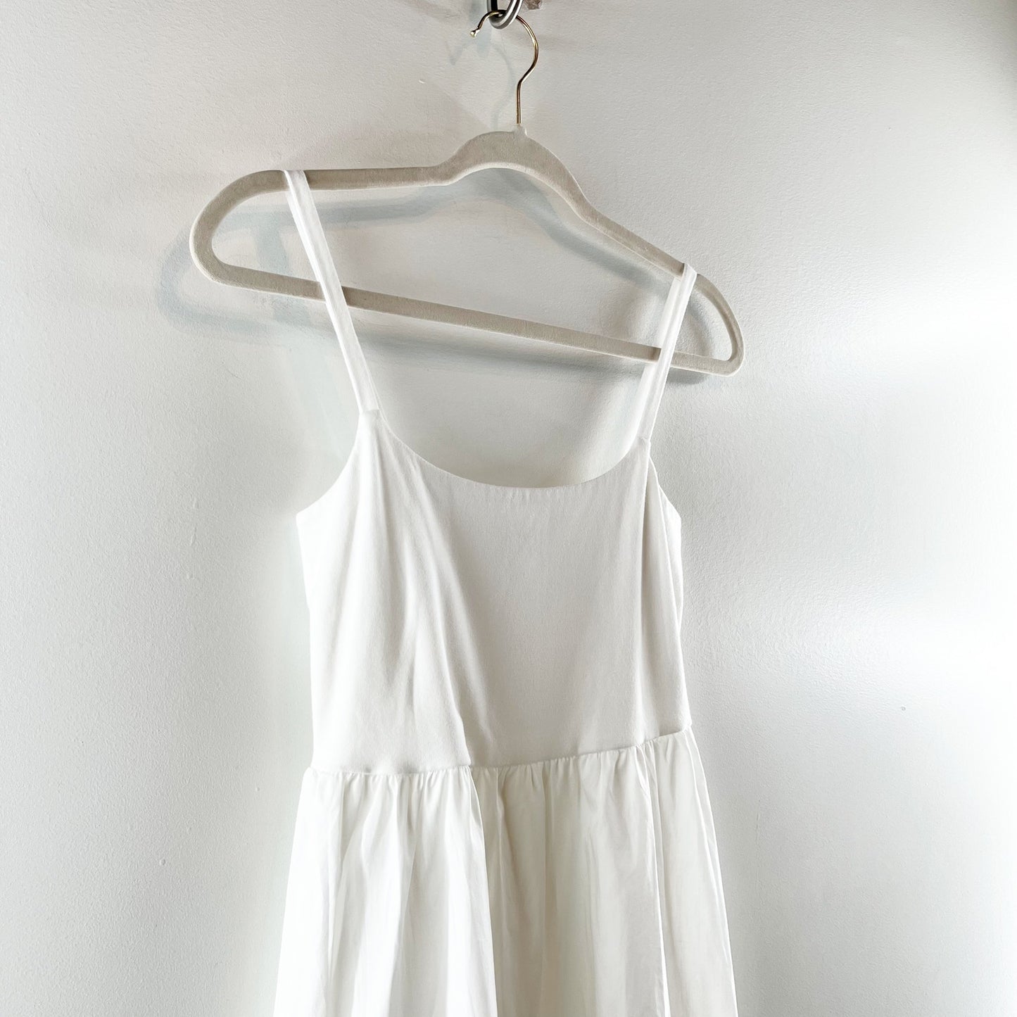 Old Navy Sleeveless Knit Woven Midi Dress White Small