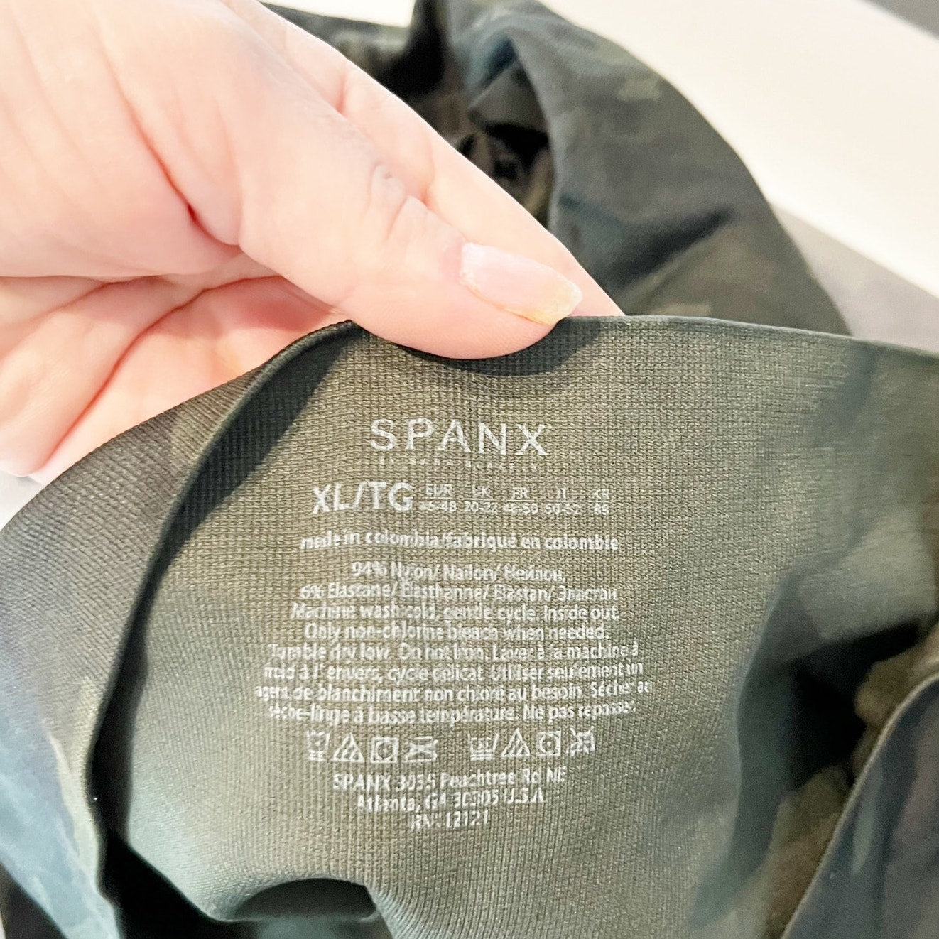 Spanx High Rise Compression Seamless Full Length Camo Leggings Green XL