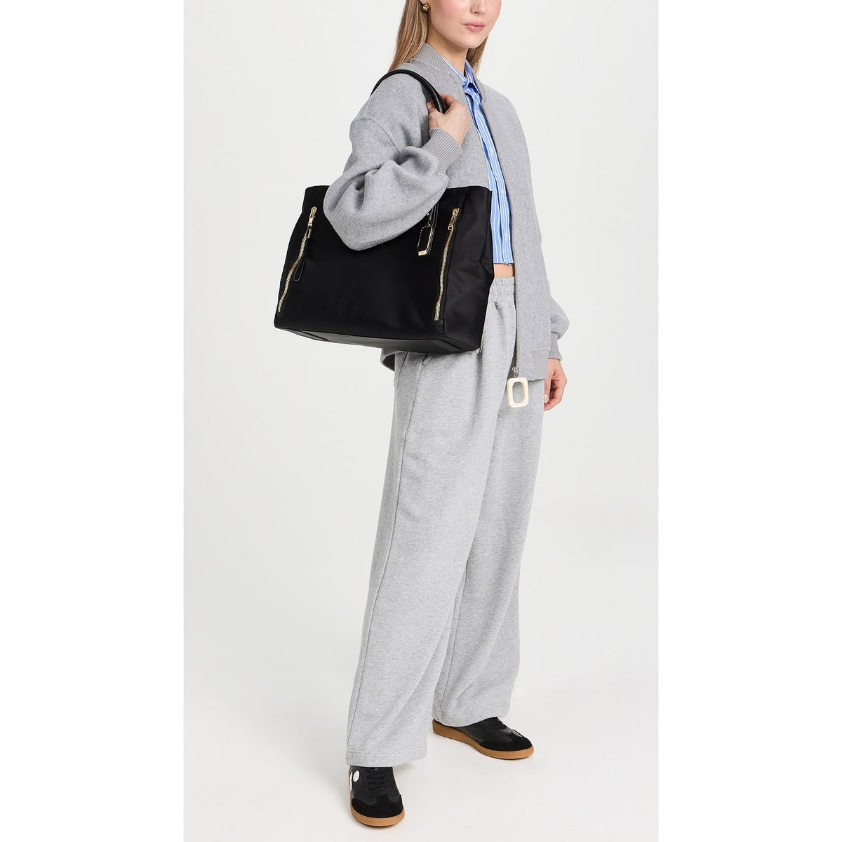 TUMI Voyageur Valetta Large Double Shoulder Strap Tote Caryall Black Gold