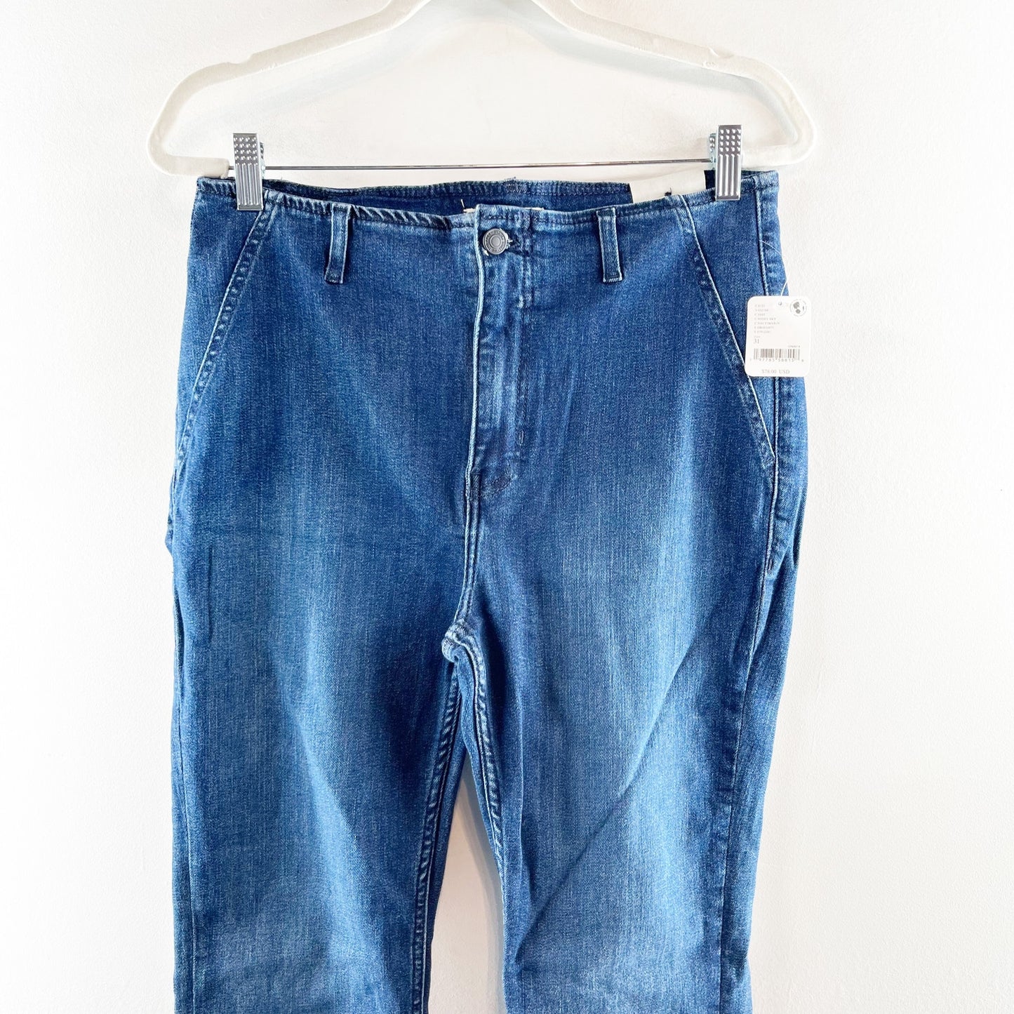 Free People High Rise Level Up Slit Bootcut Jeans Night Sky Blue 31 / 12