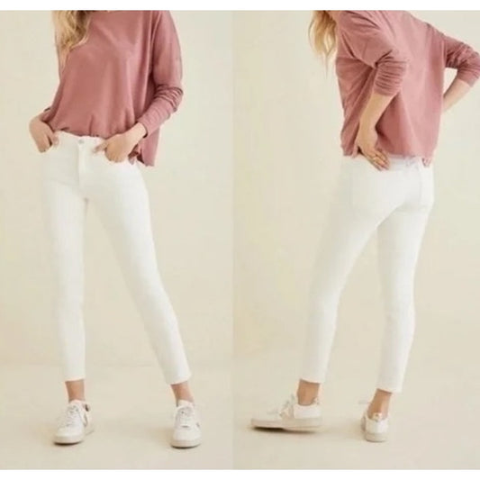 AGOLDE Sophie Crop High Rise Skinny Slim Jeans White 30 / 10