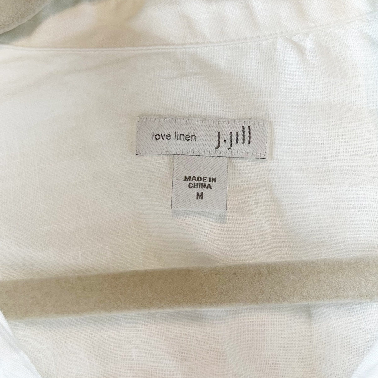 J. Jill 100% Linen Long Sleeve Button Down Shirt White Medium