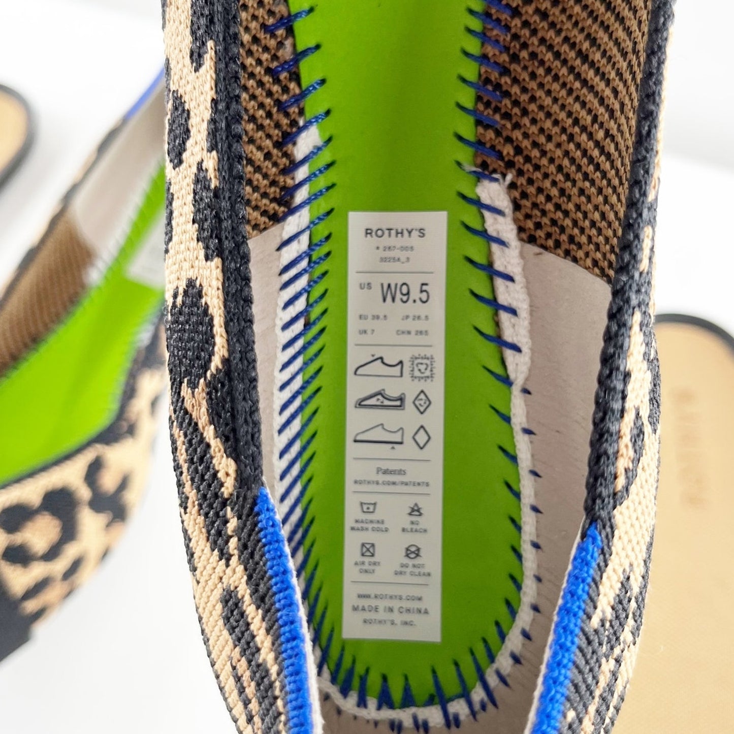 Rothy's The Bow Point II Flats in Sable Spot Leopard Tan Black 9.5