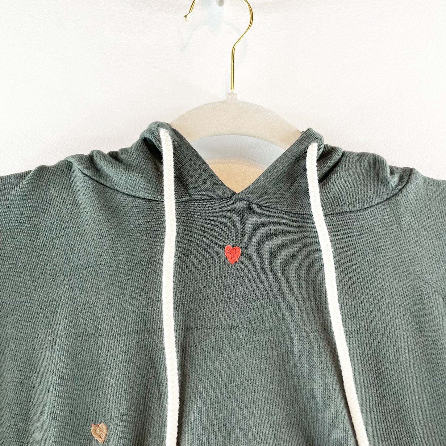 The Great The Team Mate Embroidered Heart Long Sleeve Hoodie Dark Alpine Green 2