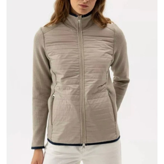 Holebrook Sweden Mimmi Knitted Windproof Full Zip Jacket Feather Tan Medium
