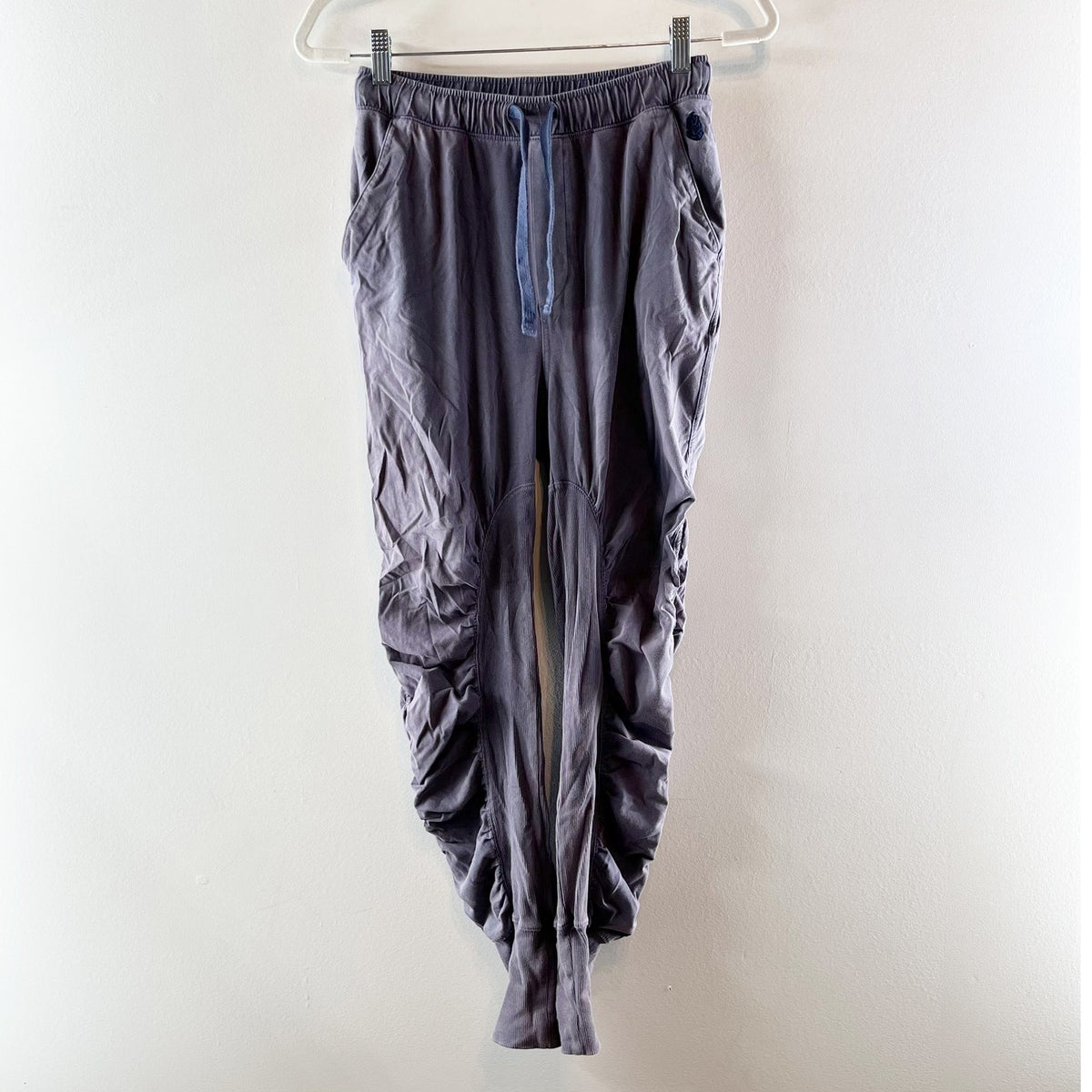FP Movement Drawstring Waist Pull On Ruched Jogger Pants Purple Blue XS
