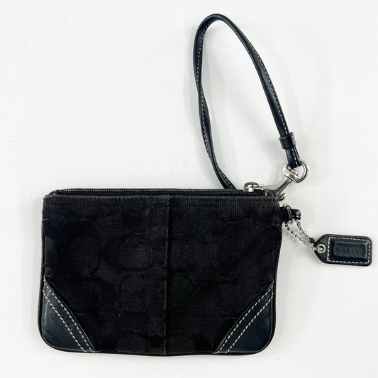 Coach Signature C Canvas Wristlet Wallet Black
